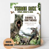 Dinosaur Verjaardag uitnodiging voor Rex Verjaarda