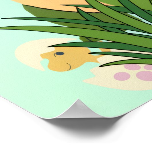 Dinosaur Verjaardag Welkom Poster - Schattigee Din (Hoek)