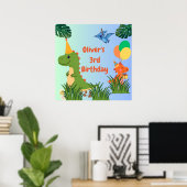 Dinosaur Verjaardag Welkom Poster - Schattigee Din (Thuiskantoor)