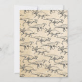 Dinosaur verjaardagfoto uitnodiging kleurig (Achterkant)