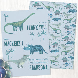 Dinosaur Verjaardagsfeest Dank Je Bedankkaart