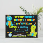 Dinosaur verjaardagsfeest kaart (Staand voorkant)