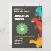 Dinosaur verjaardagsfeest magnetische uitnodiging (Voorkant)