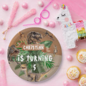 Dinosaur-verjaardagsfeest Papieren Bordje (Feest)