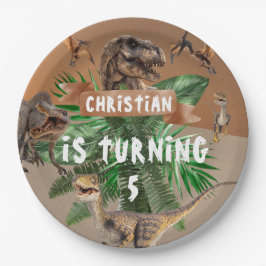 Dinosaur-verjaardagsfeest Papieren Bordje