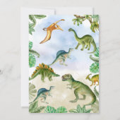 Dinosaur Verjaardagsfeest  Uitnodiging (Achterkant)