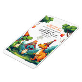 Dinosaur Verjaardagsfeest Uitnodiging Flexibele Ma Magneet (Linkerzijde)