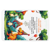 Dinosaur Verjaardagsfeest Uitnodiging Flexibele Ma Magneet (Horizontaal)