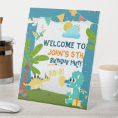 Dinosaur-verjaardagsfeest welkom Pedestal Sign Reclamebord Met Voetstuk (Insitu)