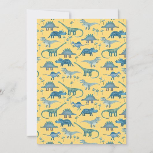 Dinosaur Verjaardagsfeestje Bedankt (Achterkant)