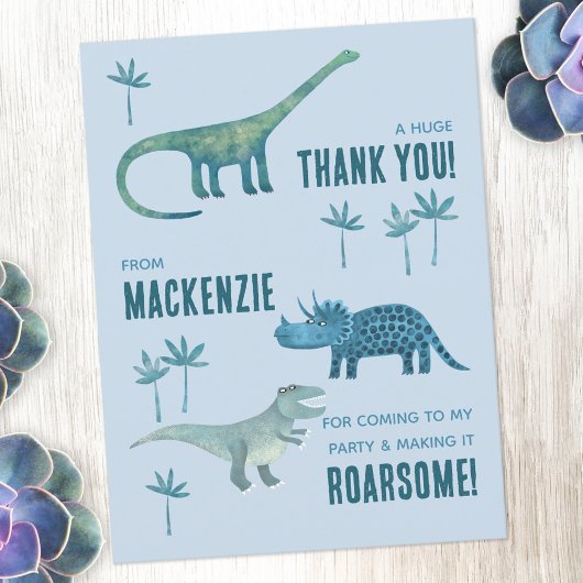 Dinosaur Verjaardagsfeestje Bedankt Briefkaart
