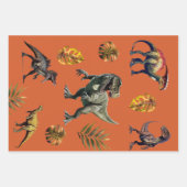 Dinosaur verjaardagsfeestje inpakpapier vel (Voorkant)