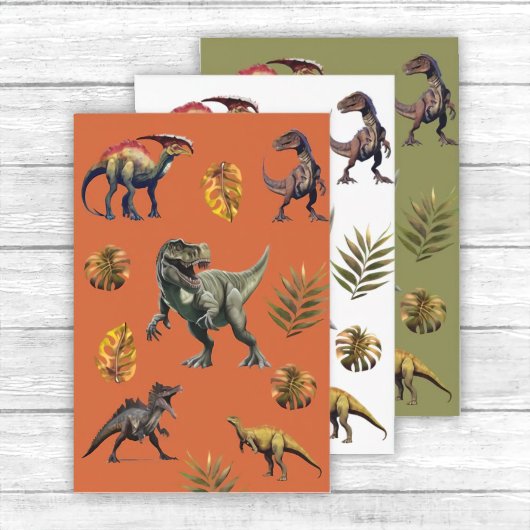 Dinosaur verjaardagsfeestje inpakpapier vel