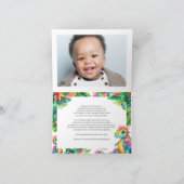 Dinosaur verjaardagsfeestje jongen aangepaste foto bedankkaart (Binnen)