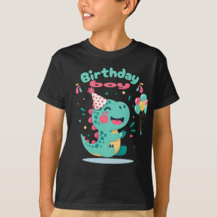 Dinosaur Verjaardagsfeestje Jongens T-shirt Dino