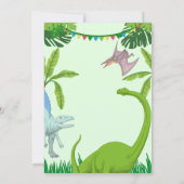 Dinosaur verjaardagsfeestje kaart (Achterkant)