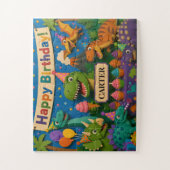 Dinosaur Verjaardagsfeestje Legpuzzel (Verticaal)