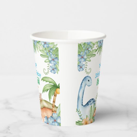 Dinosaur verjaardagsfeestje levert Papieren kop Papieren Bekers (Links)