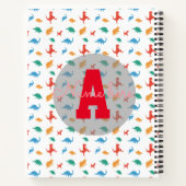 Dinosaur verjaardagsfeestje Milestone Guest Book Notitieboek (Achterkant)