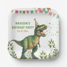 Dinosaur verjaardagsfeestje papieren bordje