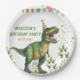 Dinosaur verjaardagsfeestje papieren bordje