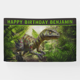 Dinosaur Verjaardagsfeestje Spandoek