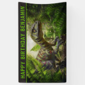 Dinosaur Verjaardagsfeestje Spandoek (Verticaal)