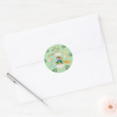 Dinosaur verjaardagsstickers- Aangepaste naam Ronde Sticker (Envelop)