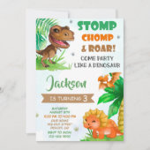 Dinosaur verjaardagsuitnodiging Dino uitnodiging (Voorkant)