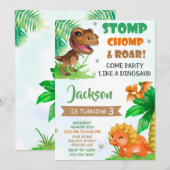 Dinosaur verjaardagsuitnodiging Dino uitnodiging (Voorkant / Achterkant)