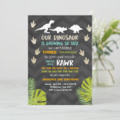 Dinosaur verjaardagsuitnodiging Dinosaur Party Cha Kaart (Staand voorkant)