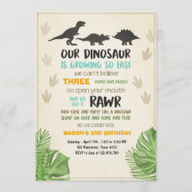 Dinosaur verjaardagsuitnodiging Dinosaur Party nod