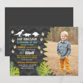 Dinosaur verjaardagsuitnodiging Dinosaur Party nod Kaart (Voorkant / Achterkant)