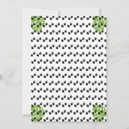 Dinosaur verjaardagsuitnodiging roar stomp op meer kaart (Achterkant)