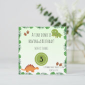 Dinosaur verjaardagsuitnodiging voor kinderen feestdagenkaart (Staand voorkant)