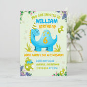 Dinosaur verjaardagsuitnodiging voor uw kind kaart (Staand voorkant)