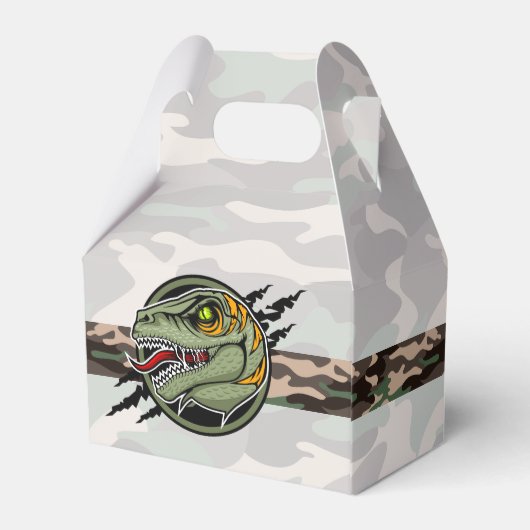 Dinosaur-verjaardagsverkrachter, kamouflage krasse bedankdoosjes (Achterkant)