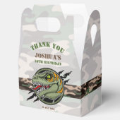 Dinosaur-verjaardagsverkrachter, kamouflage krasse bedankdoosjes (Geopend)