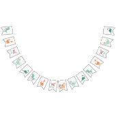 Dinosaur verjaardagsvriendenneutraal pastel vlaggetjes (Alle)