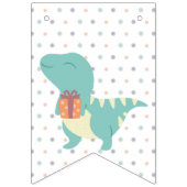 Dinosaur verjaardagsvriendenneutraal pastel vlaggetjes (Eerste vlag)