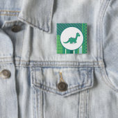 Dinosaur vierkant pinback-knop vierkante button 5,1 cm (In situ)