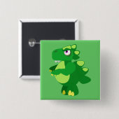 Dinosaur Vierkante Button 5,1 Cm (Voorkant /achterkant)