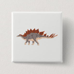 Dinosaur Vierkante Button 5,1 Cm