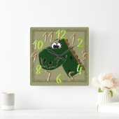 Dinosaur Vierkante Klok (Huis)