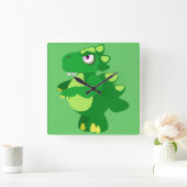Dinosaur Vierkante Klok (Huis)