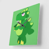 Dinosaur Vierkante Klok (Hoek)