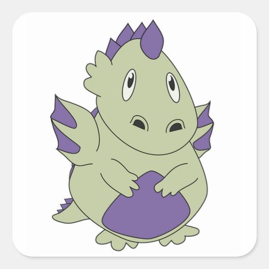 Dinosaur Vierkante Sticker (Voorkant)