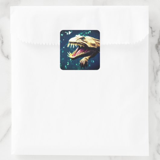Dinosaur Vierkante Sticker (Tas)