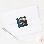 Dinosaur Vierkante Sticker (Envelop)