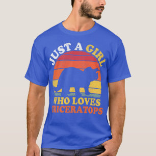 Dinosaur Vintage, gewoon een meisje dat van Tricer T-shirt